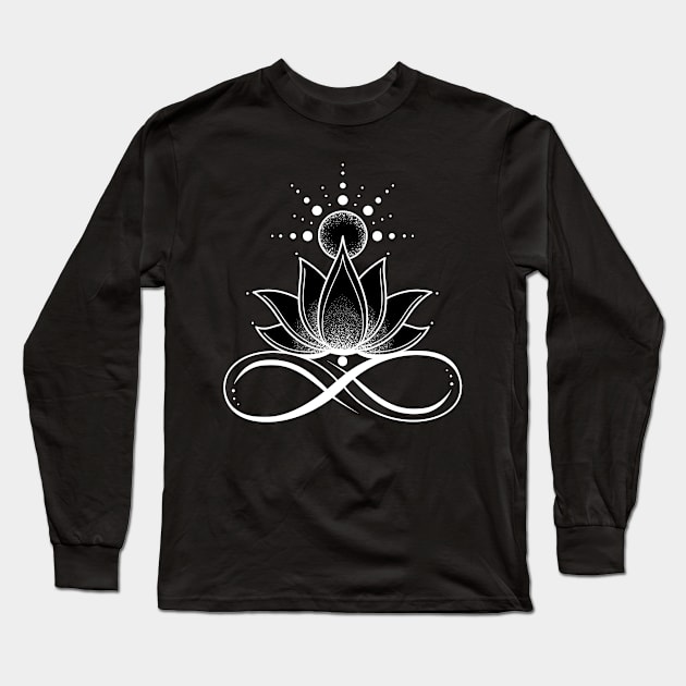 Lotus flower & infinity sign 02 Long Sleeve T-Shirt by AudreyJanvier